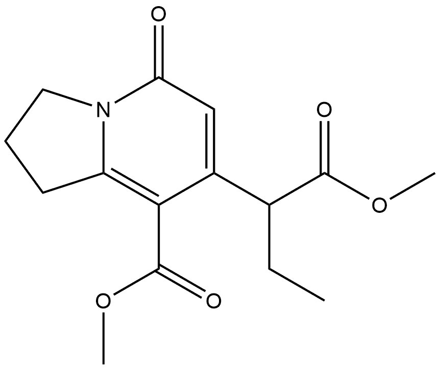 7-Indolizineacetic acid, α-ethyl-1,2,3,5-tetrahydro-8-(methoxycarbonyl)-5-oxo-, methyl ester Structure