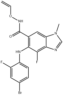 1H-Benzimidazole-6-carboxamide, 5-[(4-bromo-2-fluorophenyl)amino]-N-(ethenyloxy)-4-fluoro-1-methyl- Structure