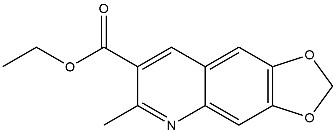 ethyl 6-methyl-[1,3]dioxolo[4,5-g]quinoline-7-carboxylate Struktur