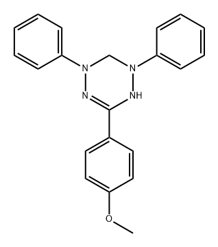 1,2,4,5-Tetrazine, 1,2,5,6-tetrahydro-3-(4-methoxyphenyl)-1,5-diphenyl- Struktur