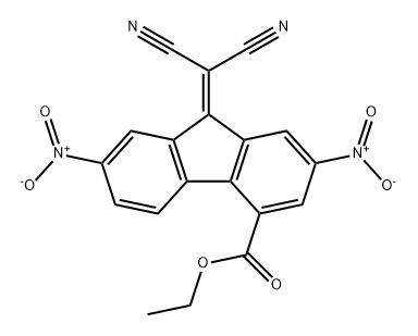 9H-Fluorene-4-carboxylic acid, 9-(dicyanomethylene)-2,7-dinitro-, ethyl ester Struktur