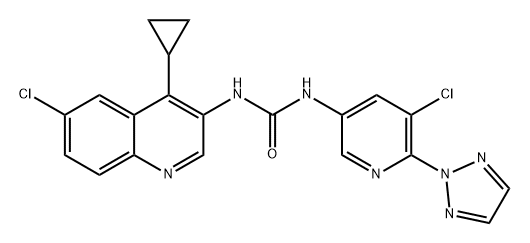 Urea, N-(6-chloro-4-cyclopropyl-3-quinolinyl)-N'-[5-chloro-6-(2H-1,2,3-triazol-2-yl)-3-pyridinyl]- Struktur