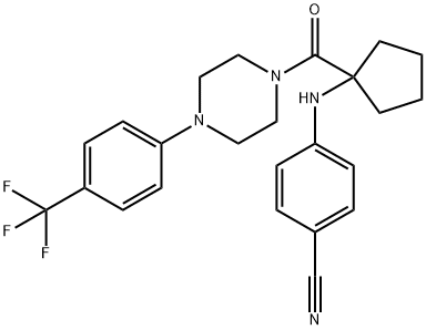 4-[[1-[[4-[4-(Trifluoromethyl)phenyl]-1-piperazinyl]carbonyl]cyclopentyl]amino]benzonitrile Struktur