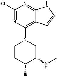 3-Piperidinamine, 1-(2-chloro-7H-pyrrolo[2,3-d]pyrimidin-4-yl)-N,4-dimethyl-, (3R,4R)- Struktur