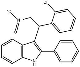 1H-Indole, 3-[1-(2-chlorophenyl)-2-nitroethyl]-2-phenyl- Struktur