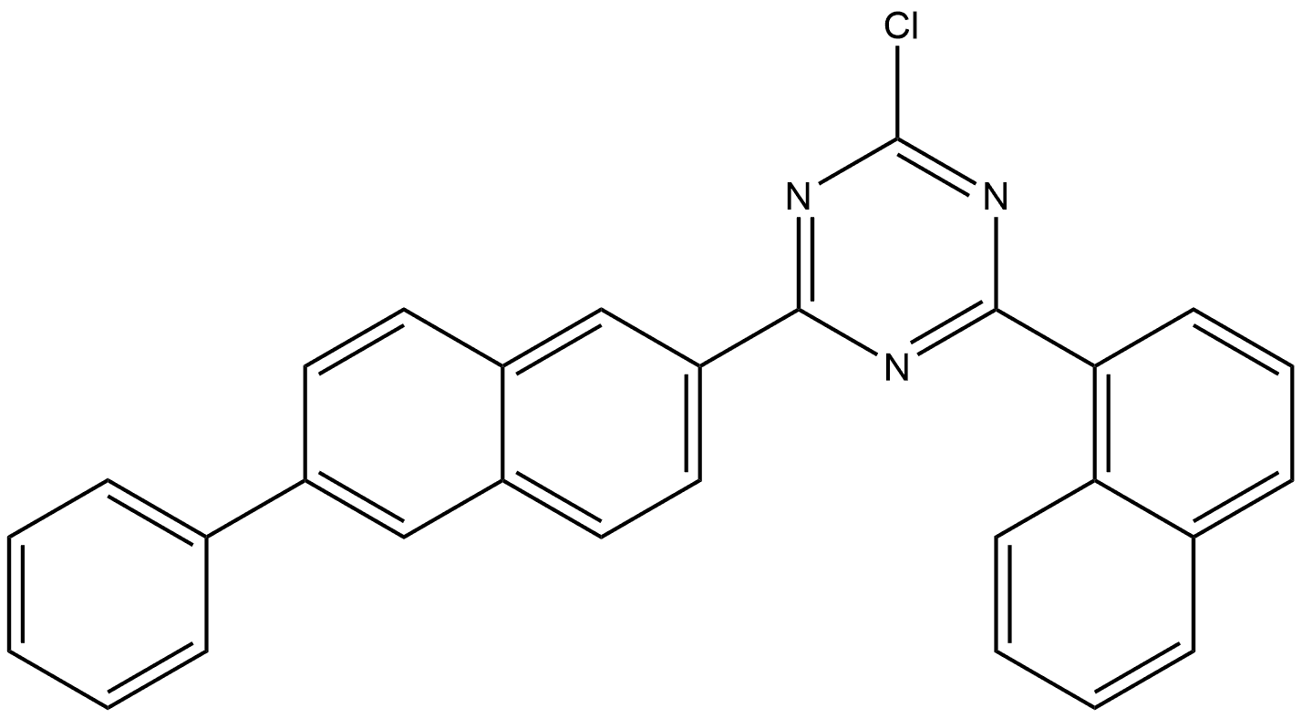 2-Chloro-4-(1-naphthalenyl)-6-(6-phenyl-2-naphthalenyl)-1,3,5-triazine Structure