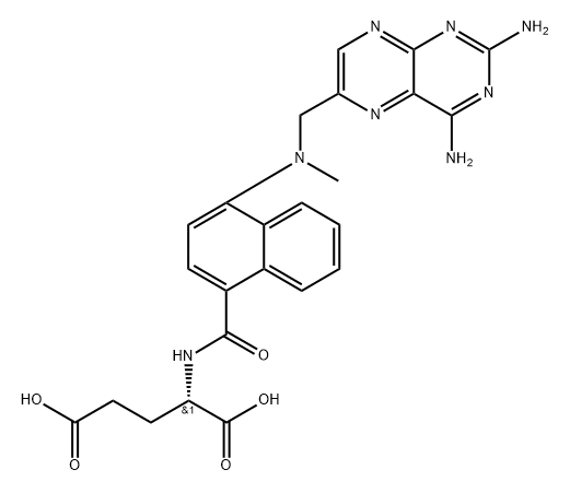 L-Glutamic acid, N-[[4-[[(2,4-diamino-6-pteridinyl)methyl]methylamino]-1-naphthalenyl]carbonyl]- Struktur