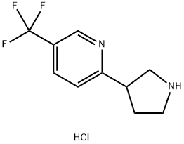 Pyridine, 2-(3-pyrrolidinyl)-5-(trifluoromethyl)-, hydrochloride (1:2)|2-(吡咯烷-3-基)-5-(三氟甲基)吡啶二鹽酸鹽