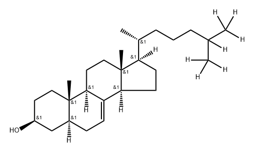 Cholest-7-en-25,26,26,26,27,27,27-d7-3-ol, (3β,5α)- Struktur