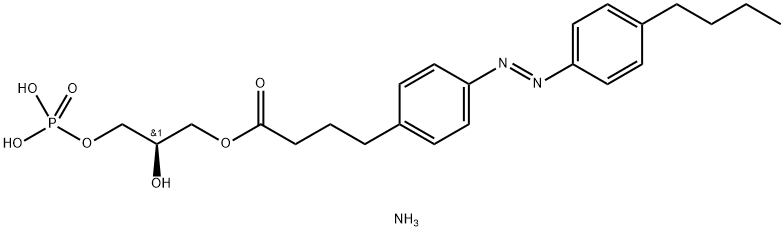 Benzenebutanoic acid, 4-[(1E)-2-(4-butylphenyl)diazenyl]-, (2R)-2-hydroxy-3-(phosphonooxy)propyl ester, ammonium salt (1:1) Struktur
