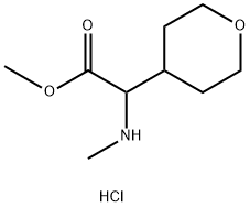 2H-Pyran-4-acetic acid, tetrahydro-α-(methylamino)-, methyl ester, hydrochloride (1:1) Struktur