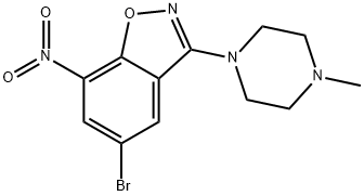 5-bromo-3-(4-methylpiperazin-1-yl)-7-nitrobenzo[d]isoxazole Struktur
