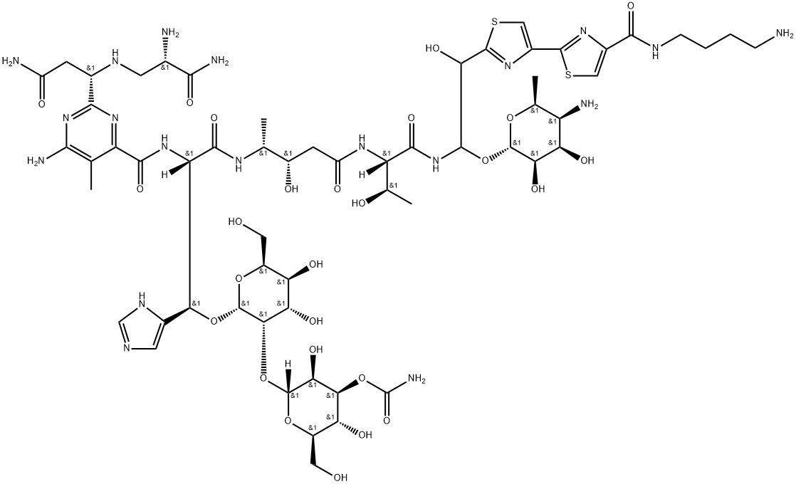 N1-(4-Aminobutyl)-13-[(4-amino-4,6-dideoxy-α-L-talopyranosyl)oxy]-19-demethyl-12-hydroxybleomycinamide Struktur
