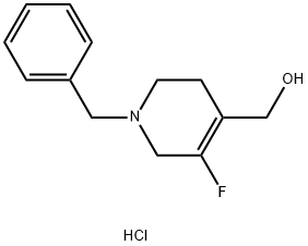 (1-benzyl-5-fluoro-1,2,3,6-tetrahydropyridin-4-yl)methanol hydrochloride Struktur
