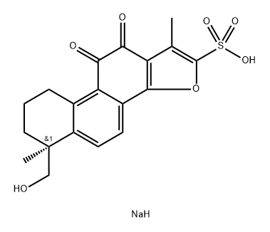 Phenanthro[1,2-b]furan-2-sulfonic acid, 6,7,8,9,10,11-hexahydro-6-(hydroxymethyl)-1,6-dimethyl-10,11-dioxo-, sodium salt (1:1), (6S)- Structure