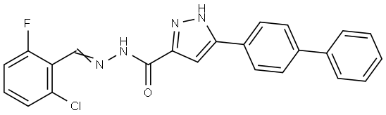 3-(1,1'-BIPHENYL)-4-YL-N'-(2-CL-6-F-BENZYLIDENE)-1H-PYRAZOLE-5-CARBOHYDRAZIDE Struktur