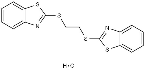 2-((2-(1,3-BENZOTHIAZOL-2-YLTHIO)ETHYL)THIO)-1,3-BENZOTHIAZOLE HYDRATE Struktur