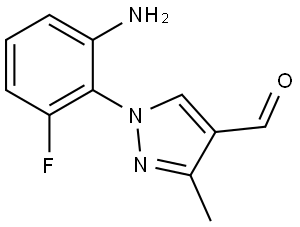 1-(2-Amino-6-fluorophenyl)-3-methyl-1H-pyrazole-4-carboxaldehyde Struktur