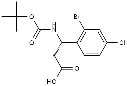 Benzenepropanoic acid, 2-bromo-4-chloro-β-[[(1,1-dimethylethoxy)carbonyl]amino]-, (βS)- Struktur