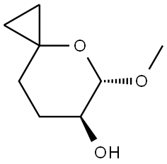 rel-(5S,6S)-5-Methoxy-4-oxaspiro[2.5]octan-6-ol Struktur