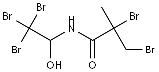 Propanamide, 2,3-dibromo-2-methyl-N-(2,2,2-tribromo-1-hydroxyethyl)- Struktur