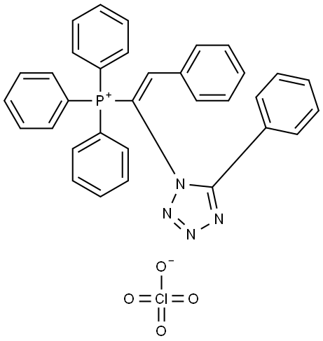 TRIPHENYL(2-PHENYL-1-(5-PHENYL-1H-TETRAAZOL-1-YL)VINYL)PHOSPHONIUM PERCHLORATE Struktur