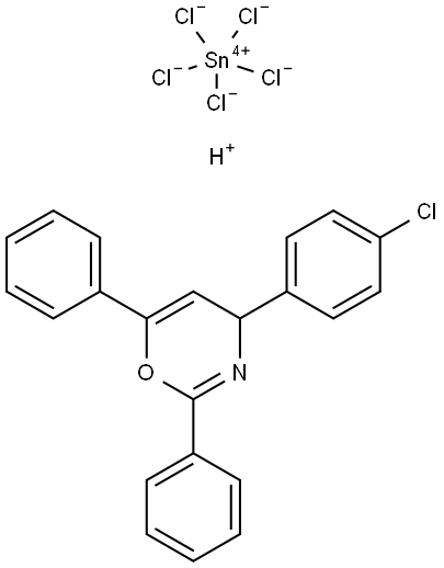 4-(4-CHLOROPHENYL)-2,6-DIPHENYL-4H-1,3-OXAZIN-3-IUM PENTACHLOROSTANNATE(1-) Struktur
