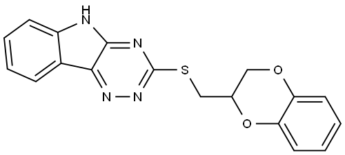 3-((2,3-DIHYDRO-1,4-BENZODIOXIN-2-YLMETHYL)THIO)-5H-(1,2,4)TRIAZINO(5,6-B)INDOLE Struktur