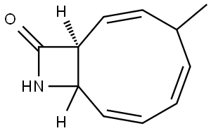 (1S)-4-METHYL-10-AZABICYCLO[7.2.0]UNDECA-2,5,7-TRIEN-11-ONE Struktur