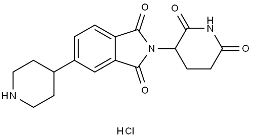 2-(2,6-dioxopiperidin-3-yl)-5-(piperidin-4-yl)isoindoline-1,3-dione hydrochloride Struktur