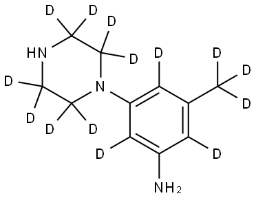 3-(methyl-d3)-5-(piperazin-1-yl-2,2,3,3,5,5,6,6-d8)benzen-2,4,6-d3-amine Structure