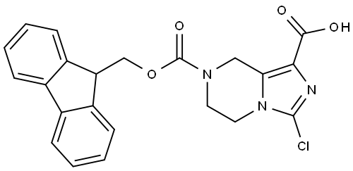 7-(((9H-Floren-9-yl)methoxy)carbonyl)-3-chloro-5,6,7,8-tetrahydroimidazo[1,5-a]pyrazine-1-carboxylicacid Structure