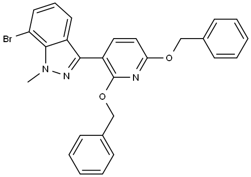 7-bromo-3-(2,6-dibenzyloxy-3-pyridyl)-1-methyl-indazole Struktur