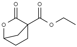 ethyl3-oxo-2-oxabicyclo[2.2.1]heptane-4-carboxylate Struktur