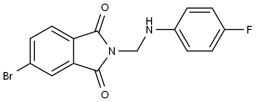 5-BROMO-2-((4-FLUORO-PHENYLAMINO)-METHYL)-ISOINDOLE-1,3-DIONE Struktur