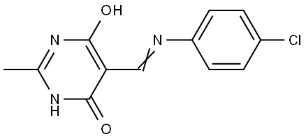 5-(((4-CHLOROPHENYL)IMINO)METHYL)-2-METHYL-4,6-PYRIMIDINEDIOL Struktur