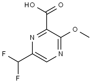 6-(Difluoromethyl)-3-methoxypyrazine-2-carboxylic acid Struktur