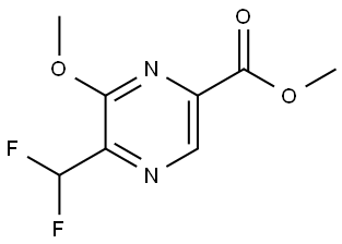 Methyl 5-(difluoromethyl)-6-methoxypyrazine-2-carboxylate Struktur