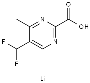 5-(Difluoromethyl)-4-methylpyrimidine-2-carboxylic acid, lithium salt Struktur