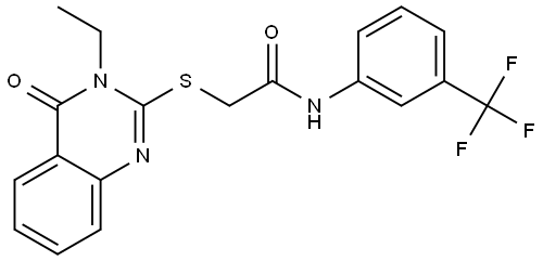 2-((3-ET-4-OXO-3,4-DIHYDRO-2-QUINAZOLINYL)THIO)-N-(3-(TRI-F-METHYL)PH)ACETAMIDE Struktur
