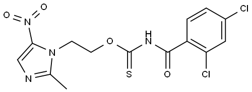 O-(2-(2-METHYL-5-NITRO-1H-IMIDAZOL-1-YL)ETHYL) 2,4-DICHLOROBENZOYLTHIOCARBAMATE Struktur