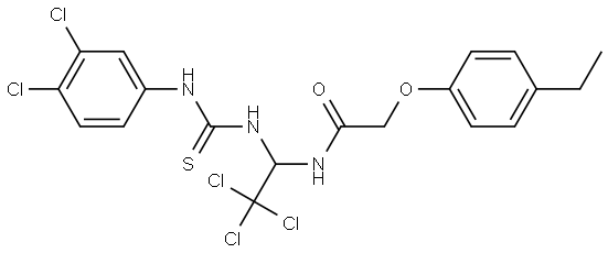 2-(4-ETHYLPHENOXY)-N-(2,2,2-TRICHLORO-1-{[(3,4-DICHLOROANILINO)CARBOTHIOYL]AMINO}ETHYL)ACETAMIDE Struktur