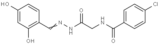 4-CHLORO-N-(2-(2-(2,4-DIHYDROXYBENZYLIDENE)HYDRAZINO)-2-OXOETHYL)BENZAMIDE Struktur