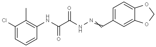 2-(2-(1,3-BENZODIOXOL-5-YLMETHYLENE)HYDRAZINO)-N-(3-CL-2-ME-PH)-2-OXOACETAMIDE Struktur