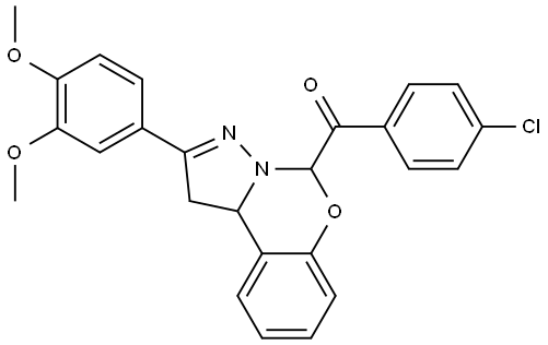 (4-CHLOROPHENYL)[2-(3,4-DIMETHOXYPHENYL)-1,10B-DIHYDROPYRAZOLO[1,5-C][1,3]BENZOXAZIN-5-YL]METHANONE Struktur