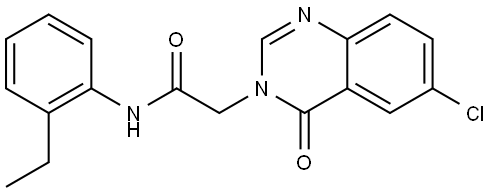 2-(6-CHLORO-4-OXO-3(4H)-QUINAZOLINYL)-N-(2-ETHYLPHENYL)ACETAMIDE Struktur