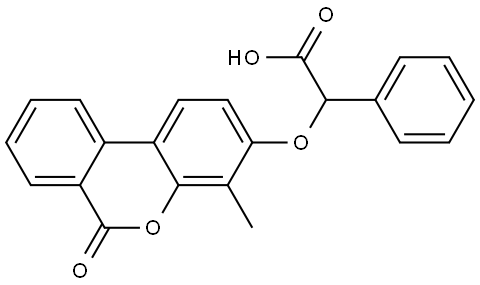 ((4-METHYL-6-OXO-6H-BENZO(C)CHROMEN-3-YL)OXY)(PHENYL)ACETIC ACID Struktur