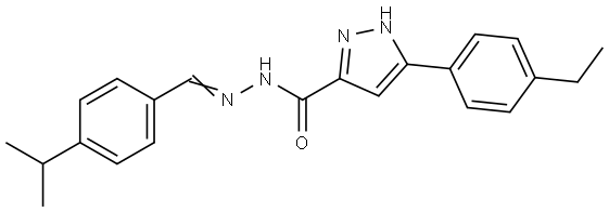 3-(4-ETHYLPHENYL)-N'-(4-ISOPROPYLBENZYLIDENE)-1H-PYRAZOLE-5-CARBOHYDRAZIDE Struktur