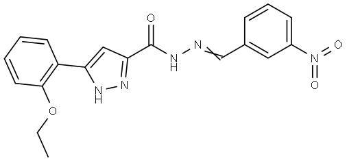 3-(2-ETHOXYPHENYL)-N'-(3-NITROBENZYLIDENE)-1H-PYRAZOLE-5-CARBOHYDRAZIDE Struktur