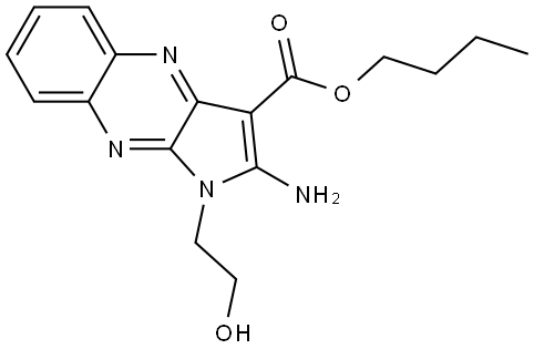 BUTYL 2-AMINO-1-(2-HYDROXYETHYL)-1H-PYRROLO(2,3-B)QUINOXALINE-3-CARBOXYLATE Struktur